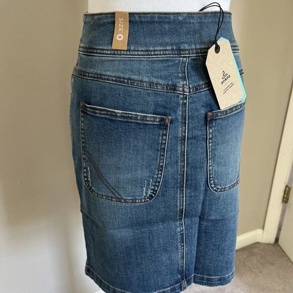 Prana Denim Skirt Mini Pencil Fitted Pockets Casual Everyday - Picture 6 of 8